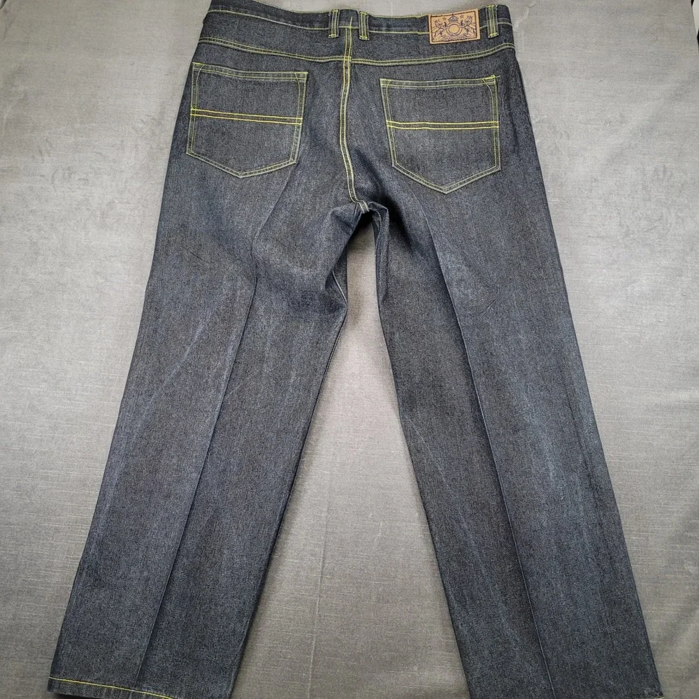 Brooklyn Basement Mens 42x32 Baggy Jeans Dark Contrast Stitch Y2K‎ Streetwear